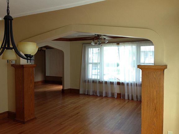Dining room looking to living room and entry room