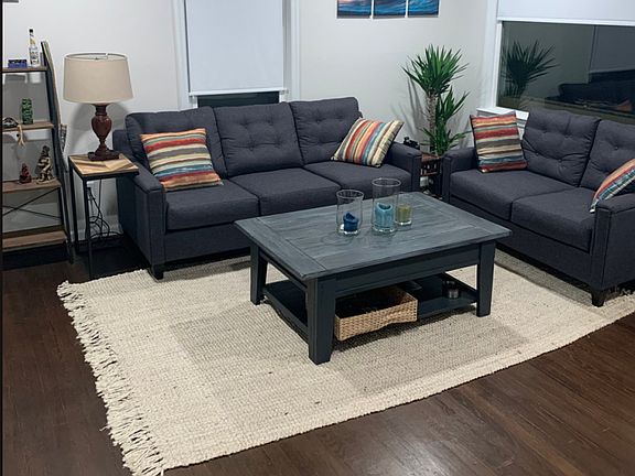 Spacious Living Room with Hardwood Floors