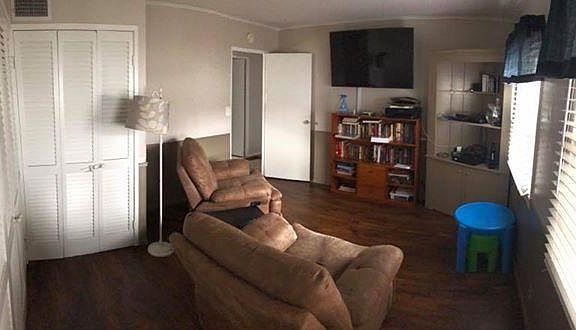 Living space 2 view from back door. This is also laundry roo