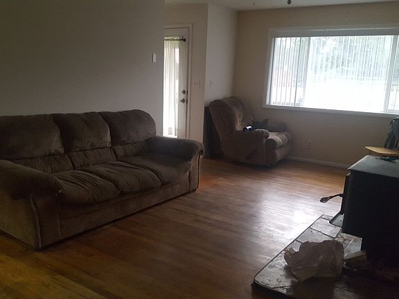 Living room w/ wood stove