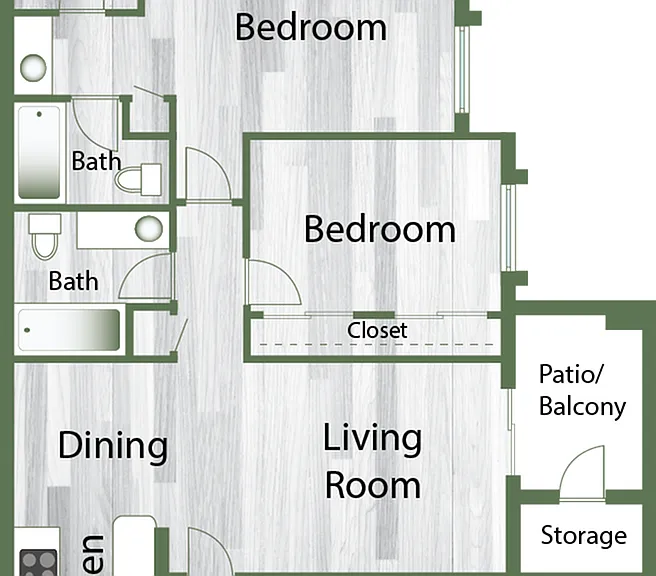 C1 Two Bedroom, Two Bath C1 Two Bedroom, Two Bath
