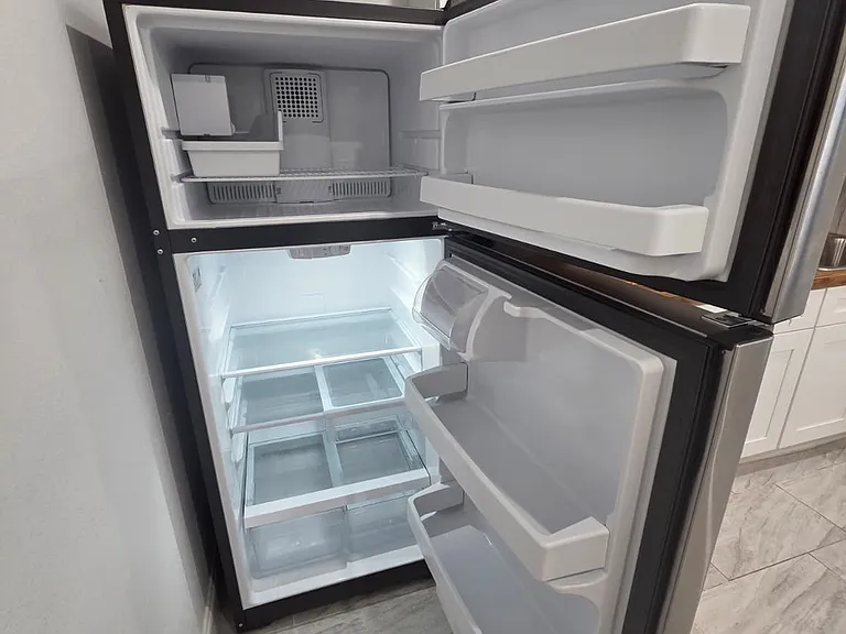 Roomy refrigerator perfect for short or long-term stays.