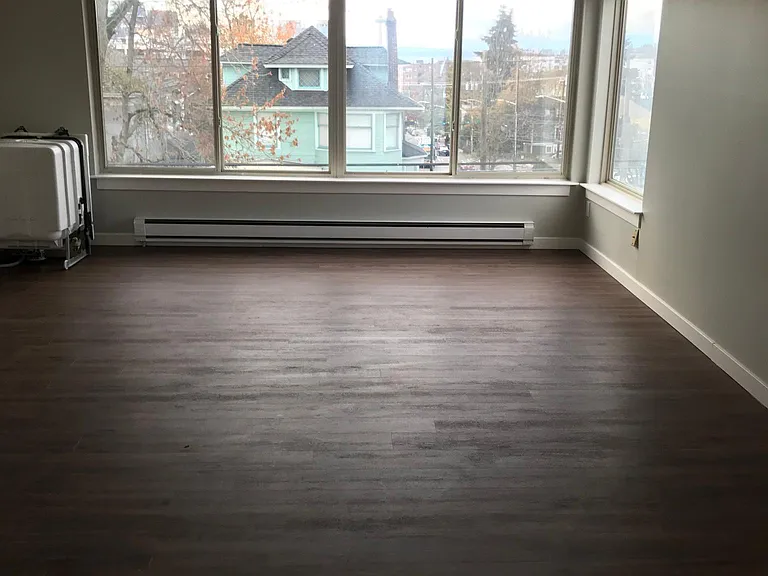 West and north facing living room