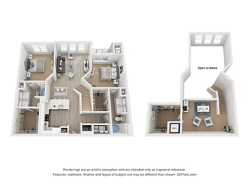 Floor plan Two Bedroom w-Loft R