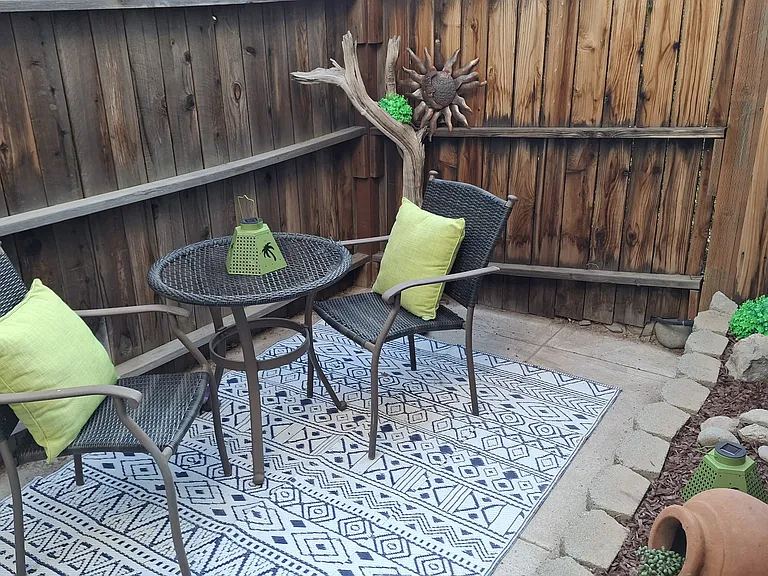 Your own private patio .