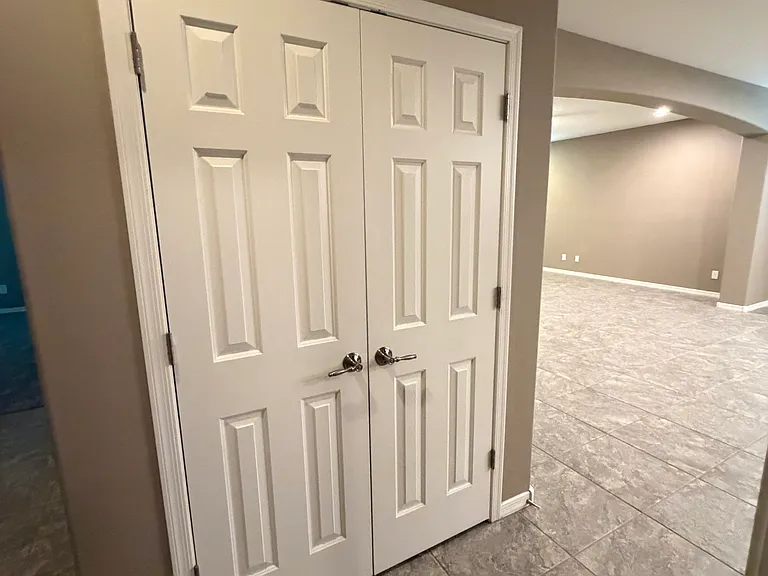 Linen closet and small appliances.