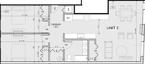 Floor plan 2 Bedrooms, 1 Bathroom
