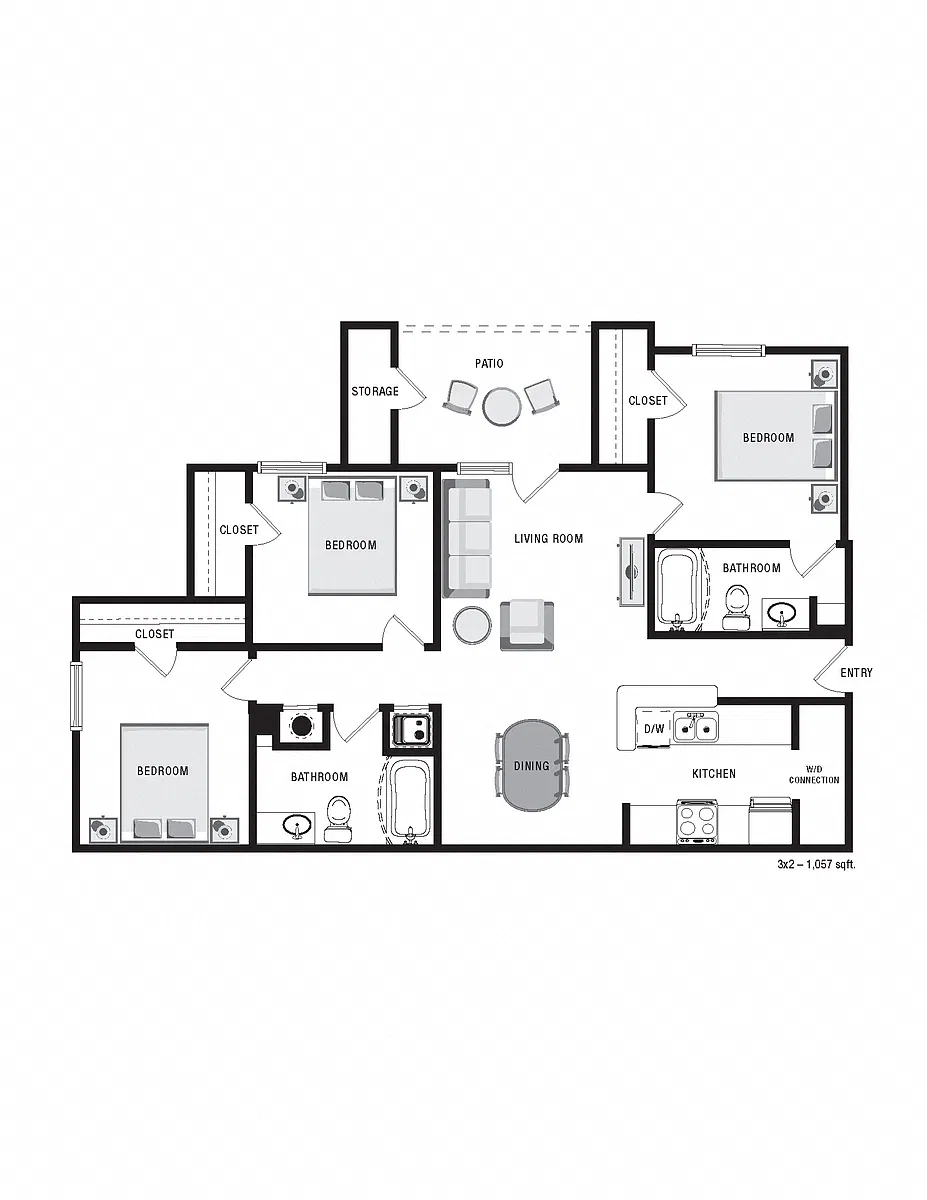 Floor plan Three Bedroom