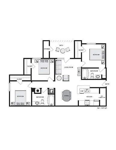 Floor plan Three Bedroom