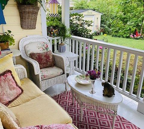 Side porch from side door entrance