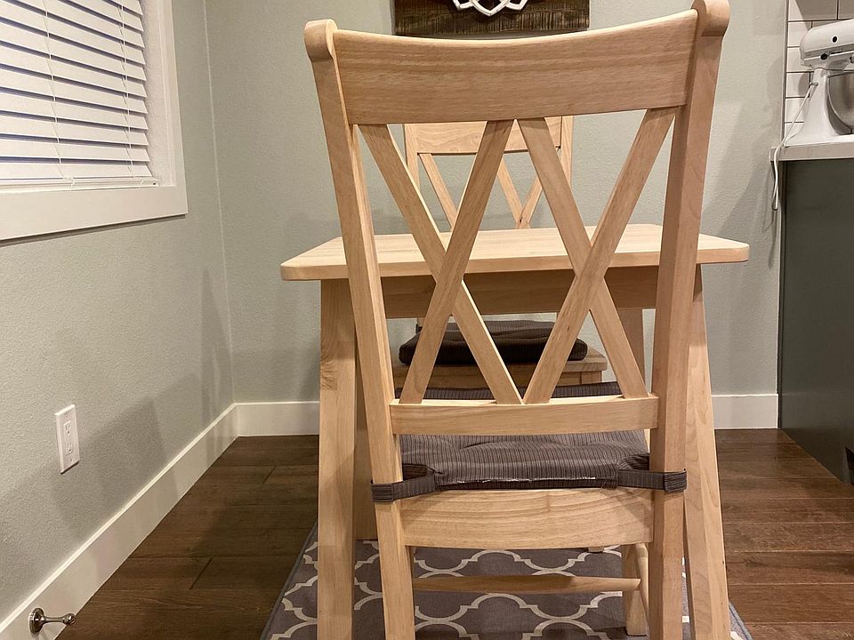 Furnished two person dining room.