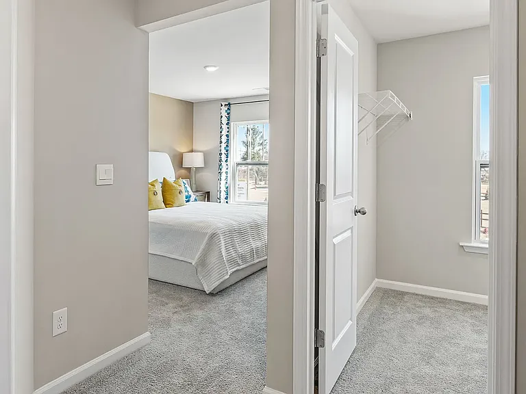 Master Suite Entryway; Bedroom to left, master walk-in closet to right