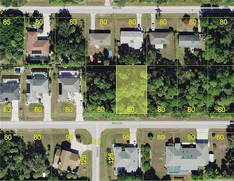 Map showing subject lot