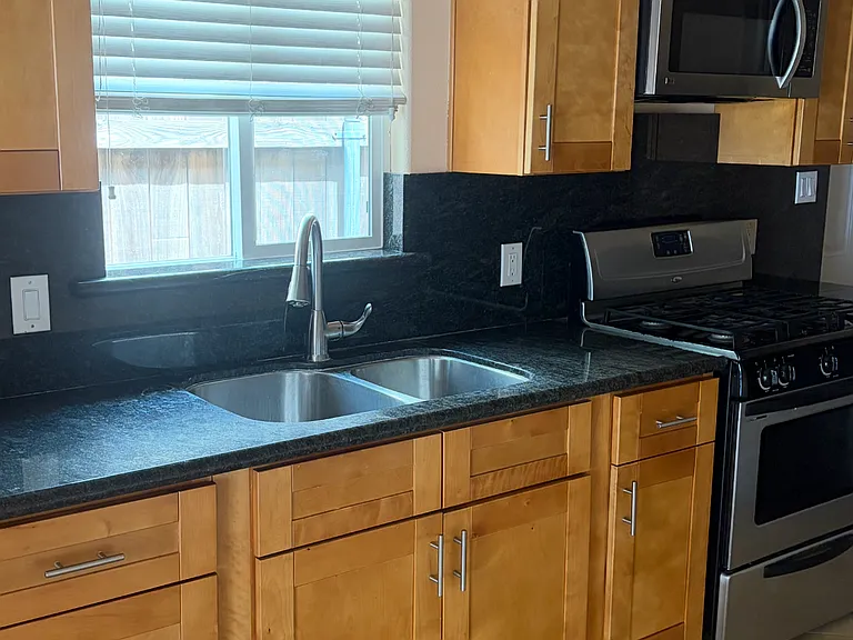 Granite countertops-lots of space for prepping.