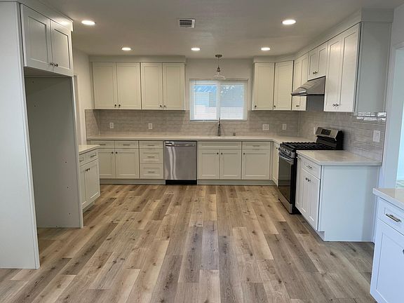 Remodeled kitchen view from dining area.
