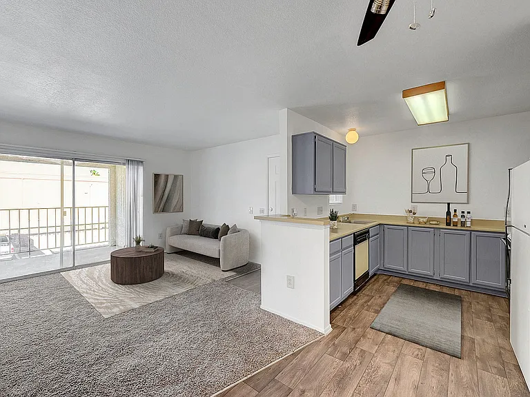 Experience modern living with this stylish open-concept apartment, perfect for relaxation and entertaining.