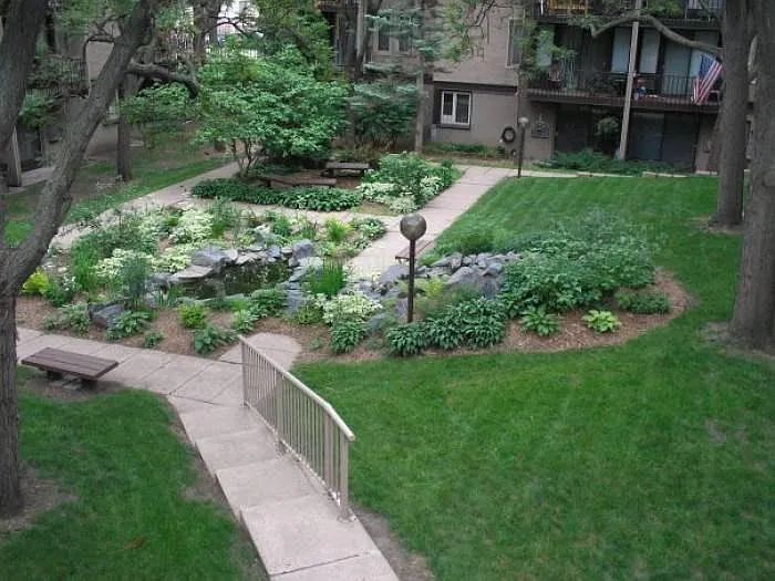 Aerial view of courtyard