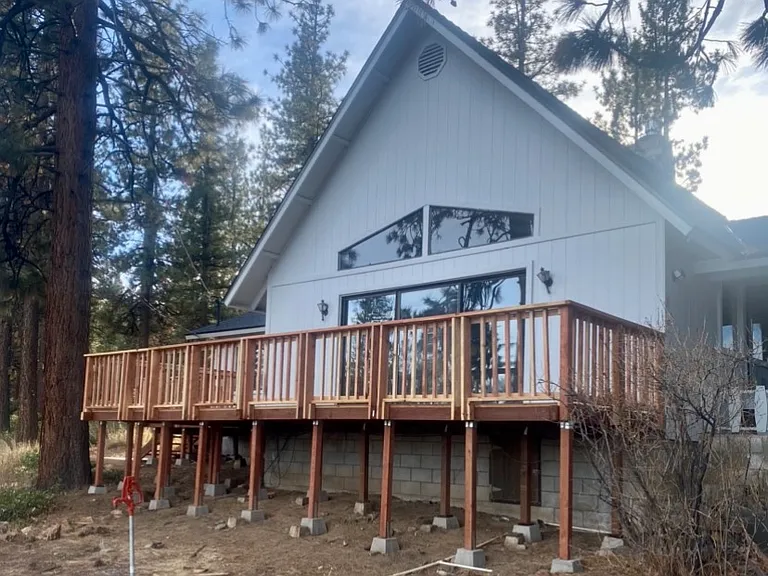 Exterior with new deck