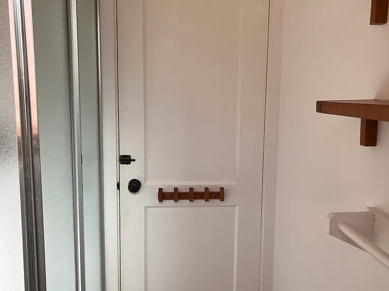 Shelves and hooks ready.