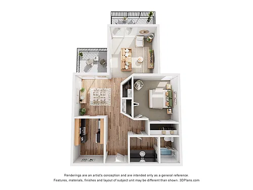 Floor plan 1x1 BL2