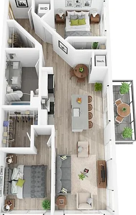 Plan PH3 | 2 bedroom, 1 bath Plan PH3 | 2 bedroom, 1 bath