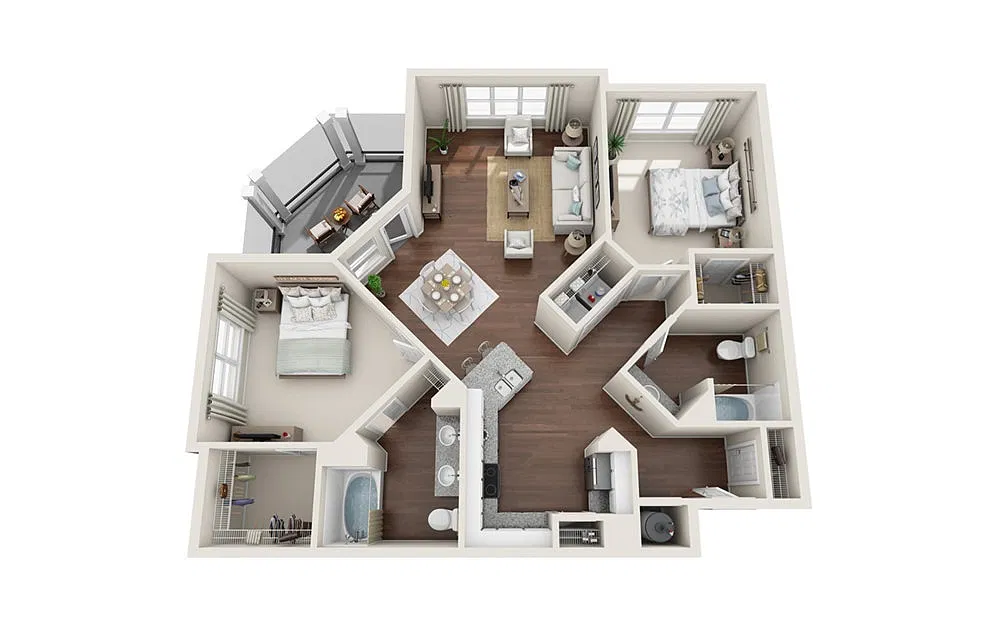 Floor plan B5 - The Beresford - Two Bedroom, Two Bathroom