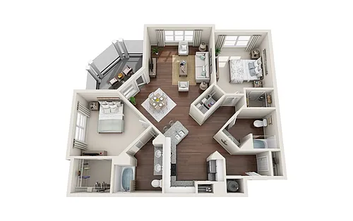 Floor plan B5 - The Beresford - Two Bedroom, Two Bathroom
