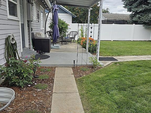 Covered porch and patio