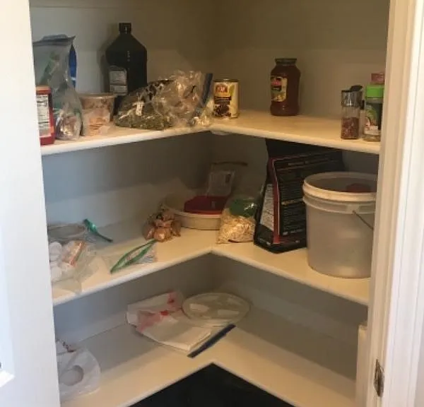 Walk-in corner pantry to hide your treats!