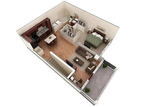 Floor plan 1 BR Designer Overlook