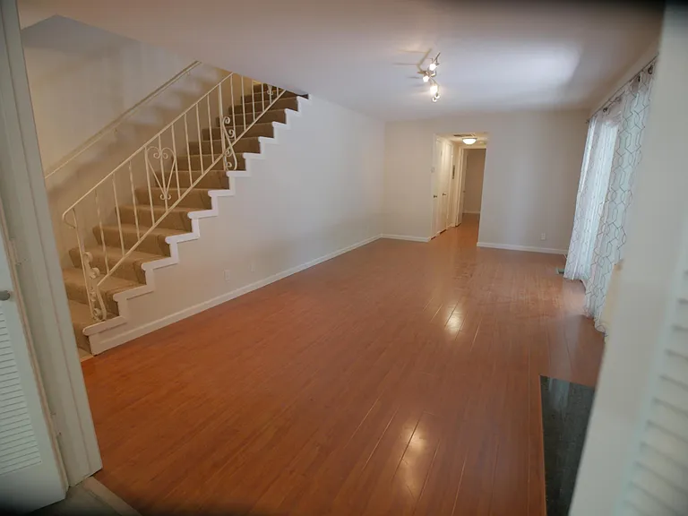 Living room with stairs