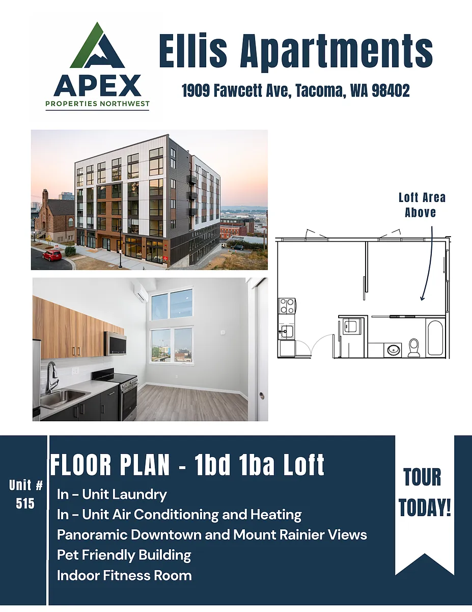 Floor plan 1 Bedroom with Loft