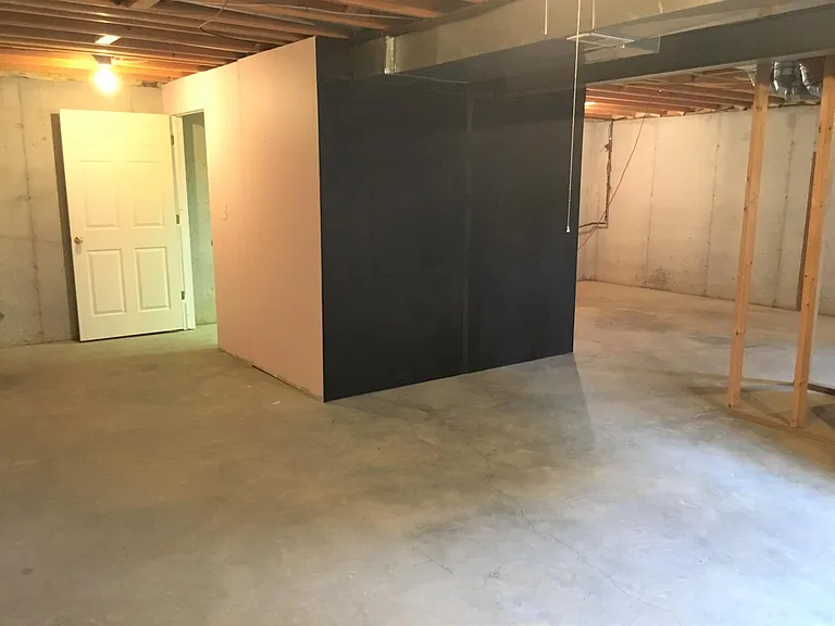 Basement 1 - drywalled room is mechanics room