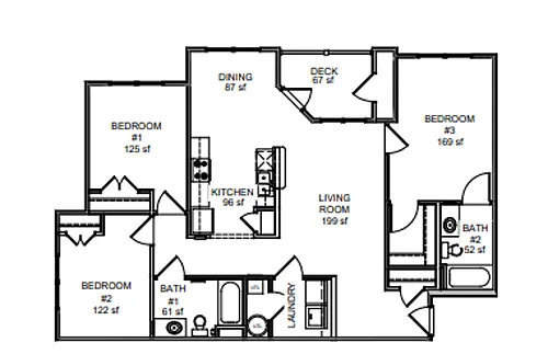 Floor plan 3 Bedrooms