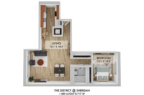 Floor plan 1 BR 1B 08