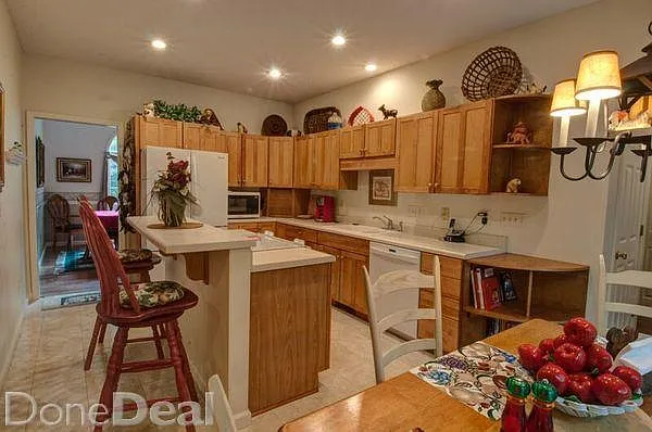 LARGE KITCHEN with NEW WHITE MARBLE COUNTERS