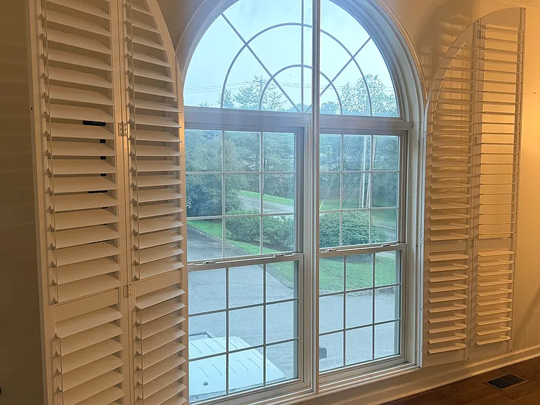 Custom window shades in main living room