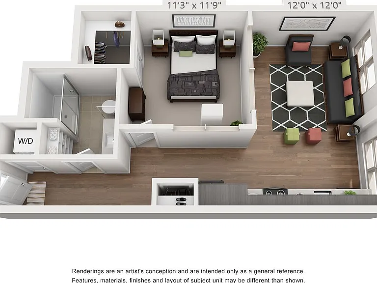 Muse - A1 - 1 Beds - 1 Baths - 714 Sq. ft.