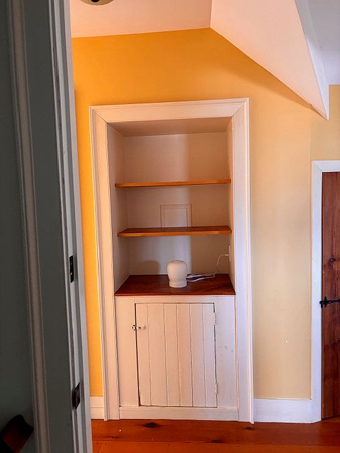 Built in, top of stairs, second floor