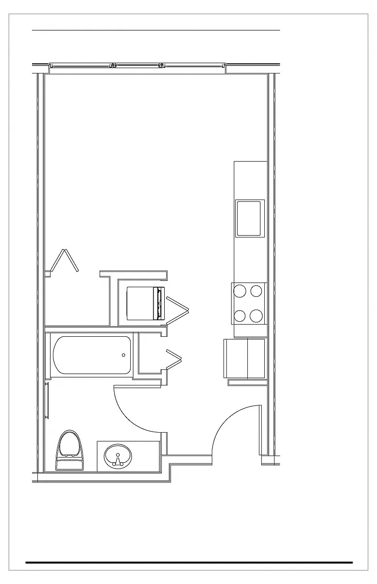 Floor plan Studio 1 Bath S6