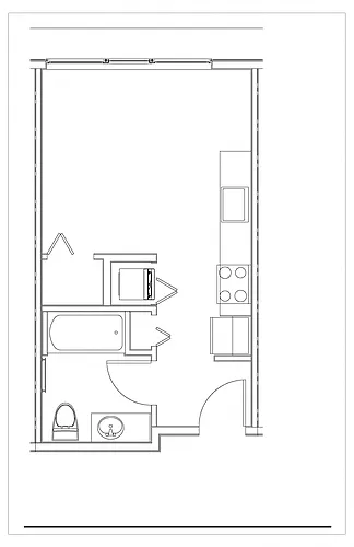 Floor plan Studio 1 Bath S6