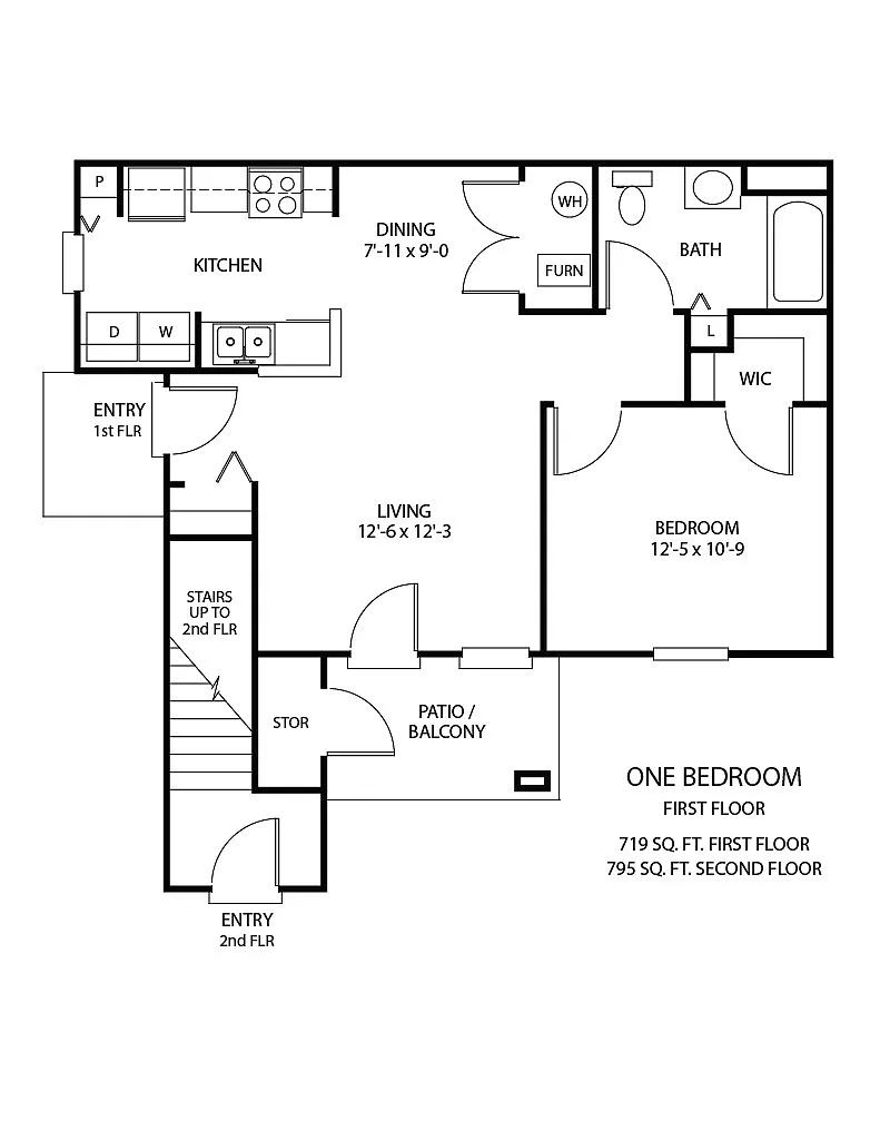 Floor plan One Bedroom - Ground Floor