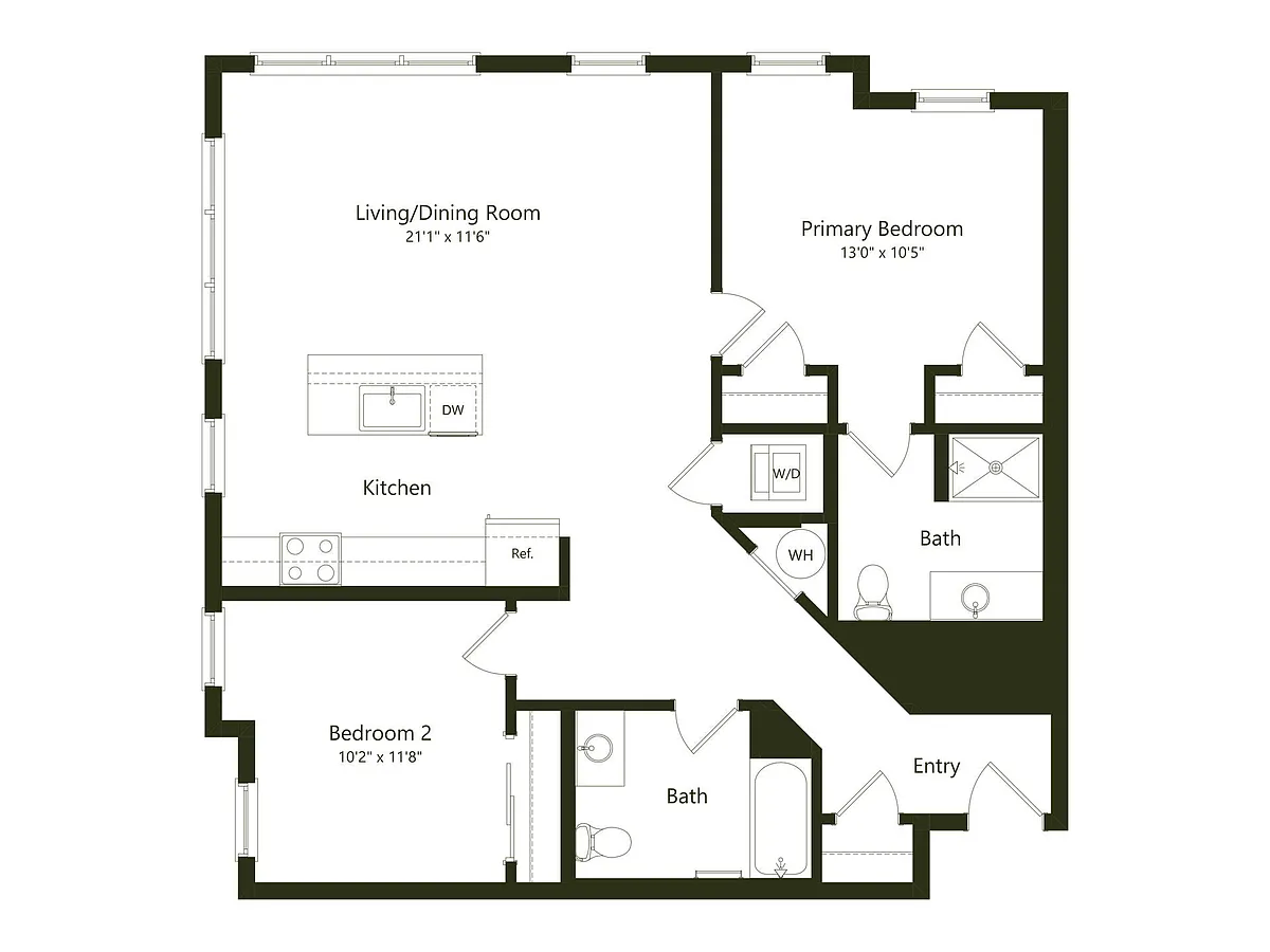 Floor plan B09 - 2X2