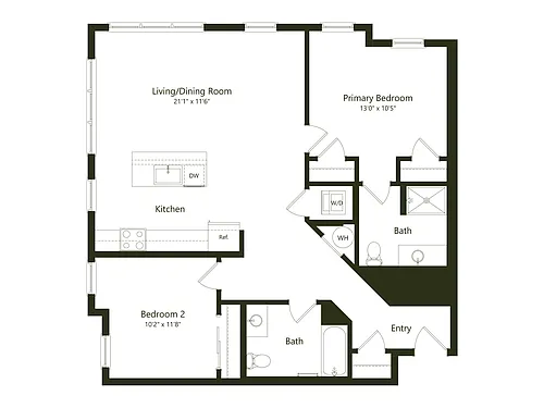 Floor plan B09 - 2X2