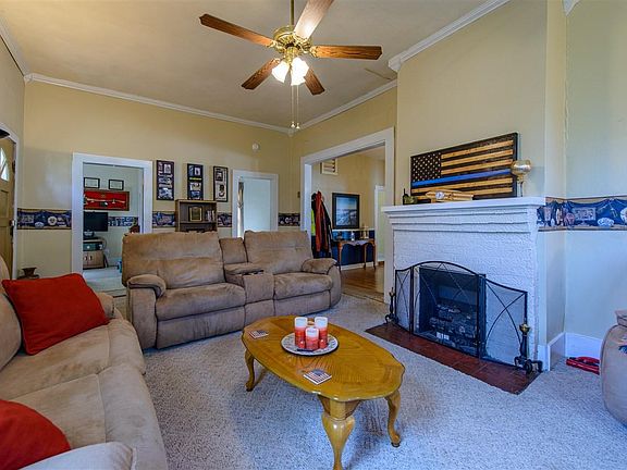 Living Room showing gas fireplace facing south
