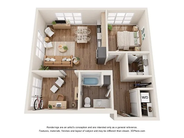Floor plan 1Bed + Den - C5