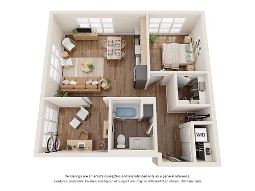 Floor plan 1Bed + Den - C5
