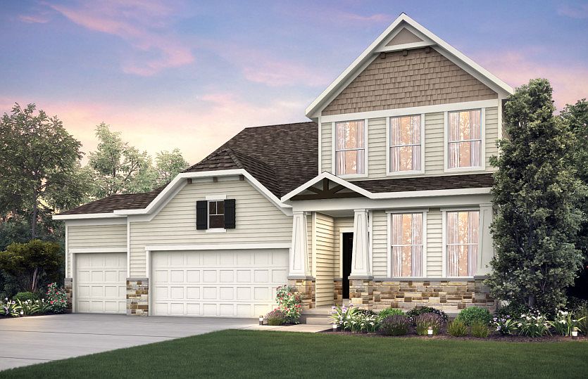 Northern Craftsman Stone with 3 Car Garage NC2J