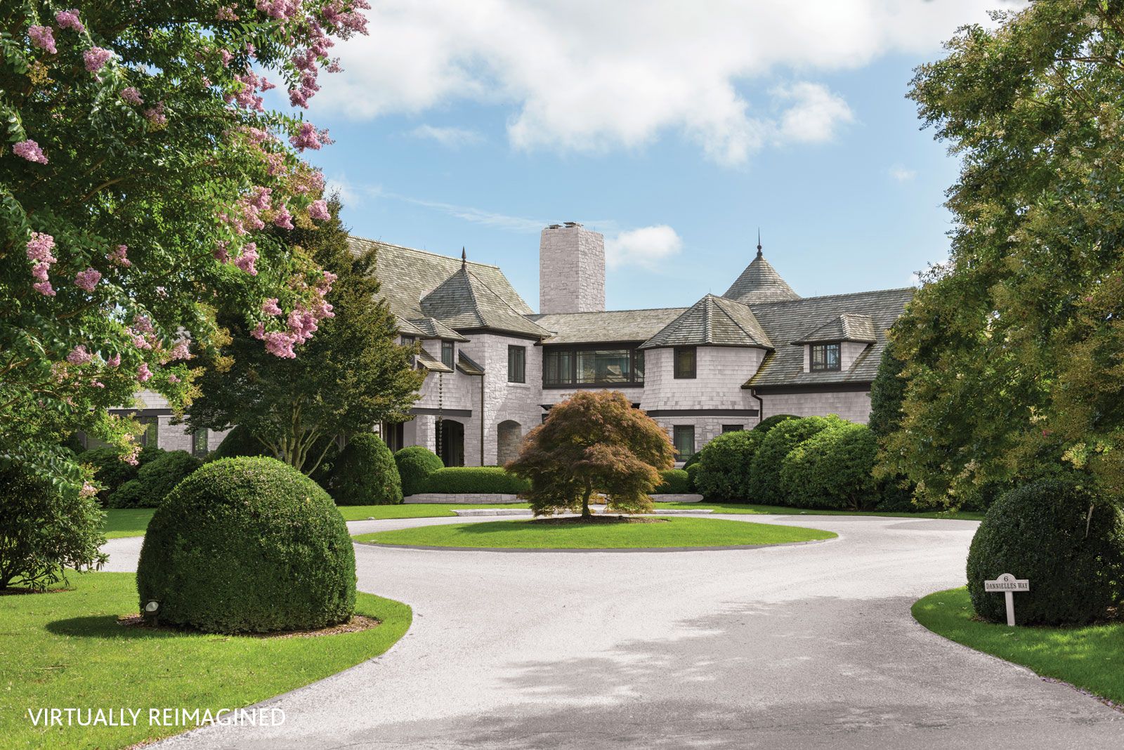  Front view of 6 Dannielles Way, Bridgehampton, NY (virtually re-imagined)