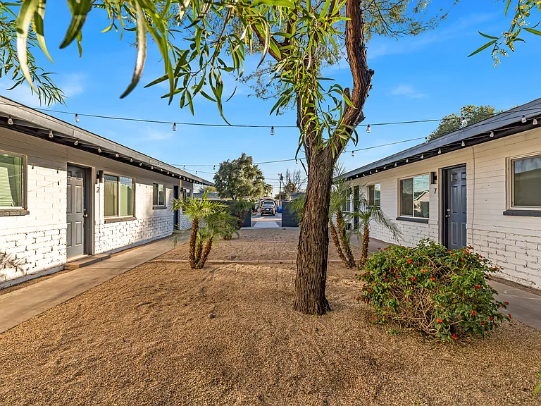 Centrally located courtyard offers an open airy space that brings in natural light